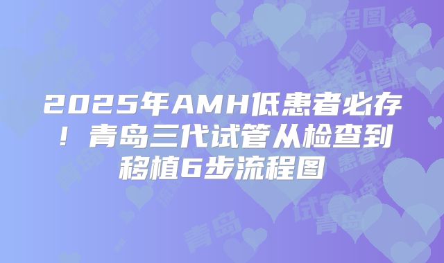 2025年AMH低患者必存！青岛三代试管从检查到移植6步流程图