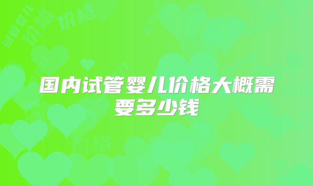 国内试管婴儿价格大概需要多少钱