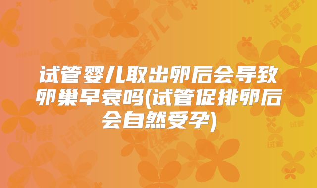 试管婴儿取出卵后会导致卵巢早衰吗(试管促排卵后会自然受孕)