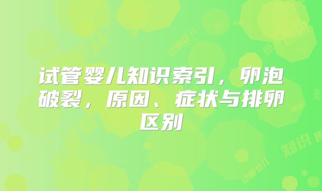 试管婴儿知识索引，卵泡破裂，原因、症状与排卵区别