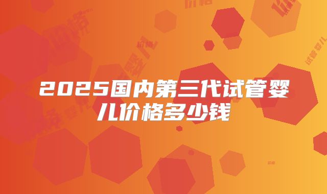 2025国内第三代试管婴儿价格多少钱