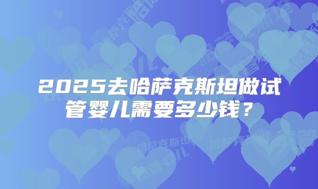 2025去哈萨克斯坦做试管婴儿需要多少钱？
