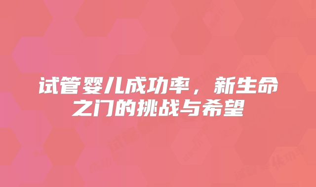 试管婴儿成功率，新生命之门的挑战与希望