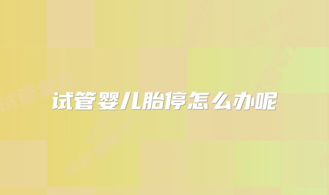 试管婴儿胎停怎么办呢