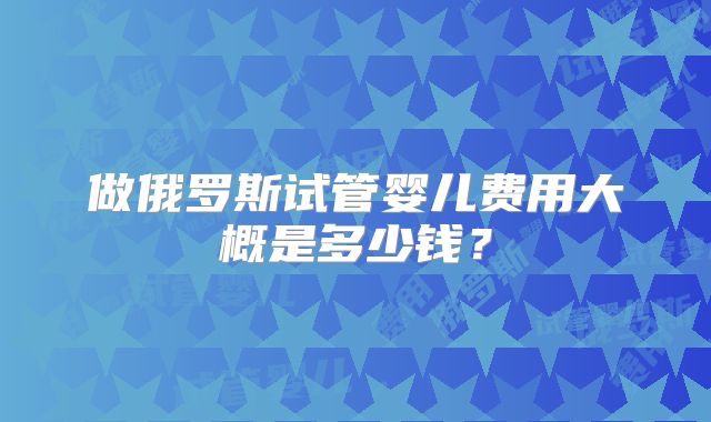 做俄罗斯试管婴儿费用大概是多少钱？