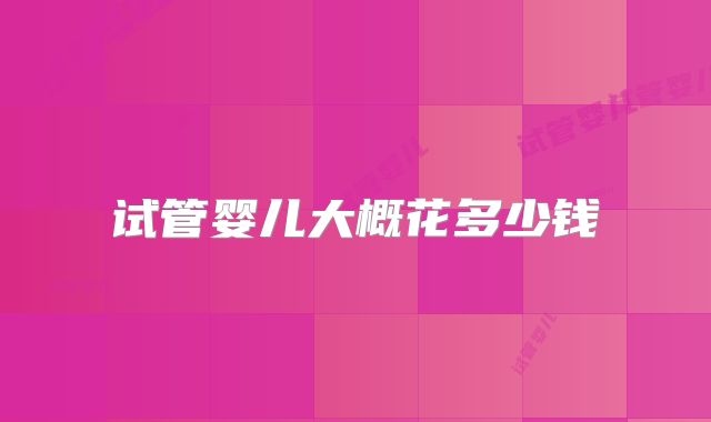 试管婴儿大概花多少钱