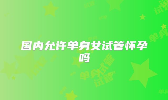 国内允许单身女试管怀孕吗
