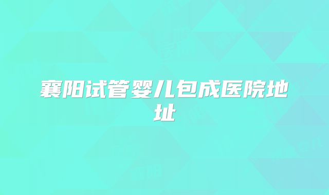 襄阳试管婴儿包成医院地址