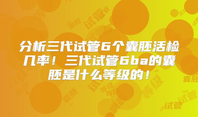 分析三代试管6个囊胚活检几率!三代试管6ba的囊胚是什么等级的!