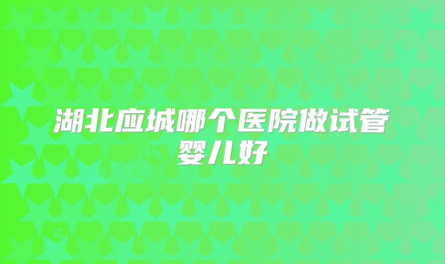 湖北应城哪个医院做试管婴儿好