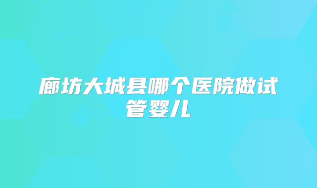 廊坊大城县哪个医院做试管婴儿