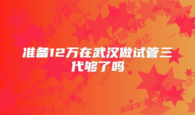 准备12万在武汉做试管三代够了吗