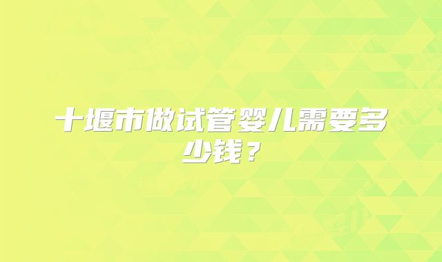 十堰市做试管婴儿需要多少钱？