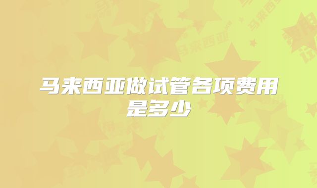 马来西亚做试管各项费用是多少