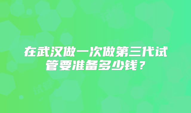 在武汉做一次做第三代试管要准备多少钱？