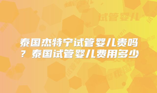 泰国杰特宁试管婴儿贵吗？泰国试管婴儿费用多少