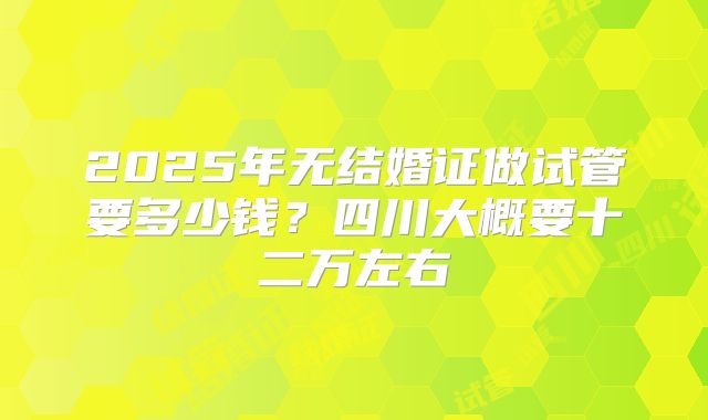 2025年无结婚证做试管要多少钱？四川大概要十二万左右