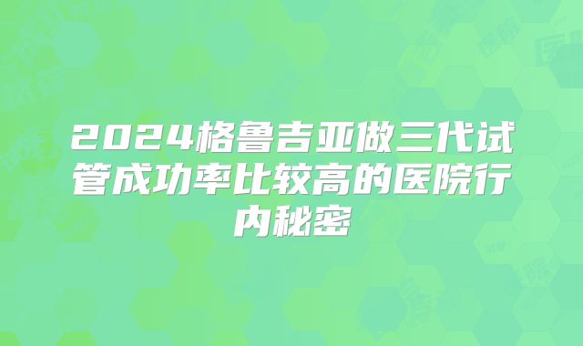 2024格鲁吉亚做三代试管成功率比较高的医院行内秘密