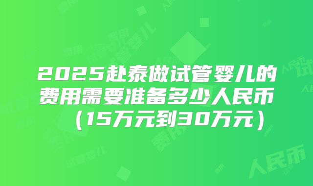2025赴泰做试管婴儿的费用需要准备多少人民币（15万元到30万元）