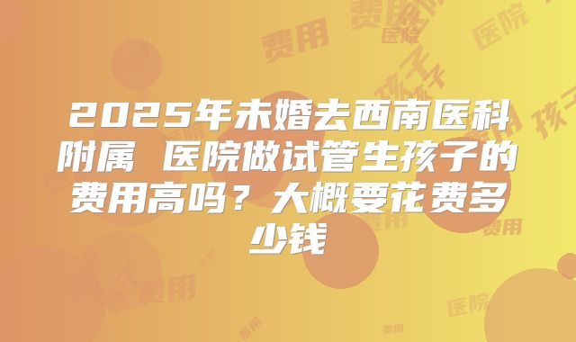 2025年未婚去西南医科附属 医院做试管生孩子的费用高吗?大概要花费多少钱