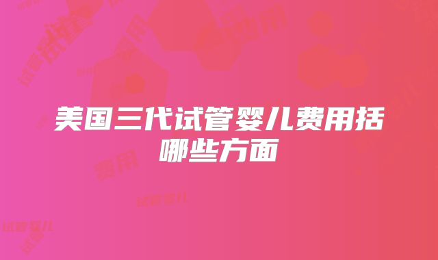 美国三代试管婴儿费用括哪些方面