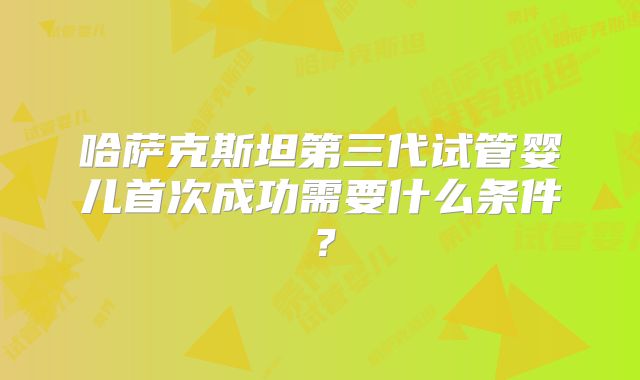 哈萨克斯坦第三代试管婴儿首次成功需要什么条件？