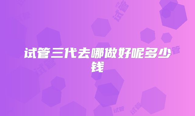 试管三代去哪做好呢多少钱
