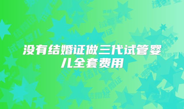没有结婚证做三代试管婴儿全套费用