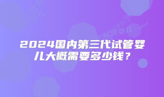 2024国内第三代试管婴儿大概需要多少钱？
