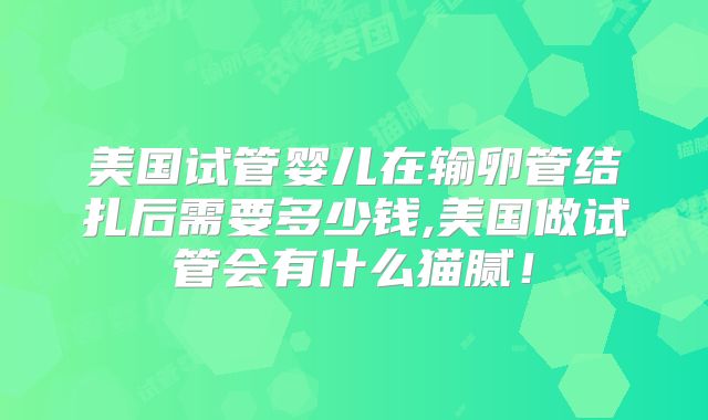 美国试管婴儿在输卵管结扎后需要多少钱,美国做试管会有什么猫腻！