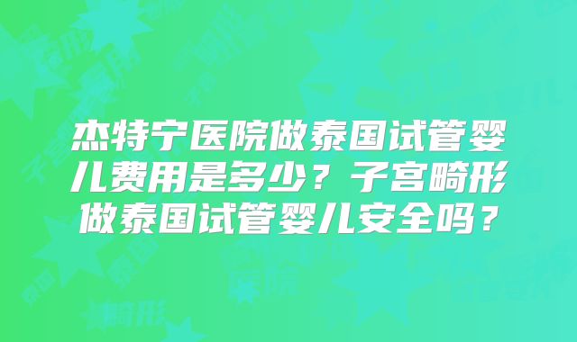 杰特宁医院做泰国试管婴儿费用是多少？子宫畸形做泰国试管婴儿安全吗？