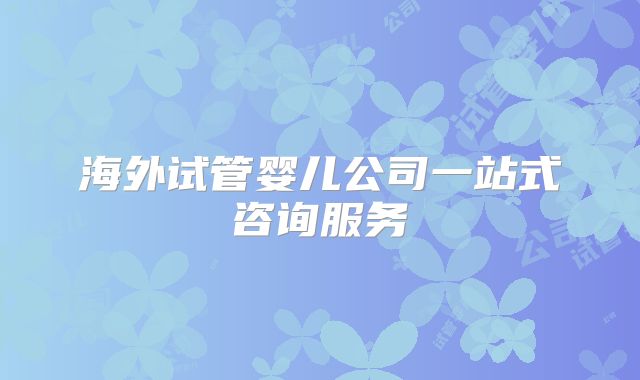 海外试管婴儿公司一站式咨询服务