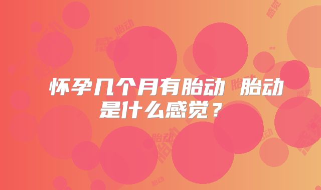 怀孕几个月有胎动 胎动是什么感觉?