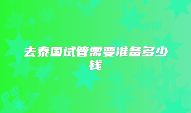 去泰国试管需要准备多少钱