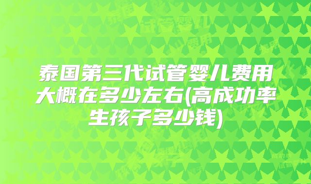 泰国第三代试管婴儿费用大概在多少左右(高成功率生孩子多少钱)