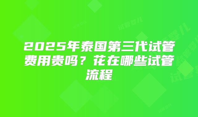 2025年泰国第三代试管费用贵吗？花在哪些试管流程