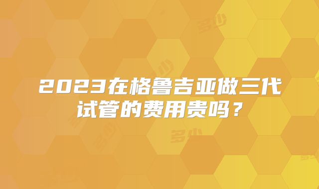 2023在格鲁吉亚做三代试管的费用贵吗？