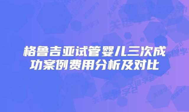 格鲁吉亚试管婴儿三次成功案例费用分析及对比