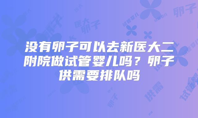 没有卵子可以去新医大二附院做试管婴儿吗？卵子供需要排队吗