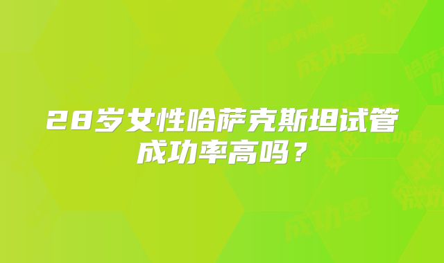 28岁女性哈萨克斯坦试管成功率高吗？