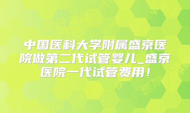 中国医科大学附属盛京医院做第二代试管婴儿_盛京医院一代试管费用！