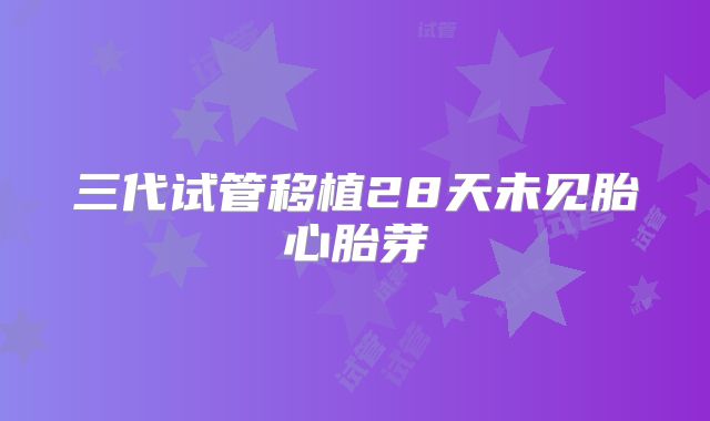 三代试管移植28天未见胎心胎芽