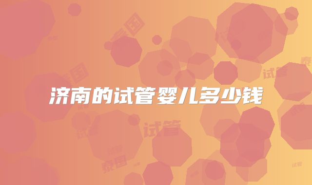 济南的试管婴儿多少钱