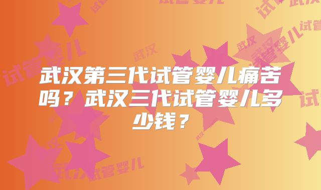 武汉第三代试管婴儿痛苦吗？武汉三代试管婴儿多少钱？