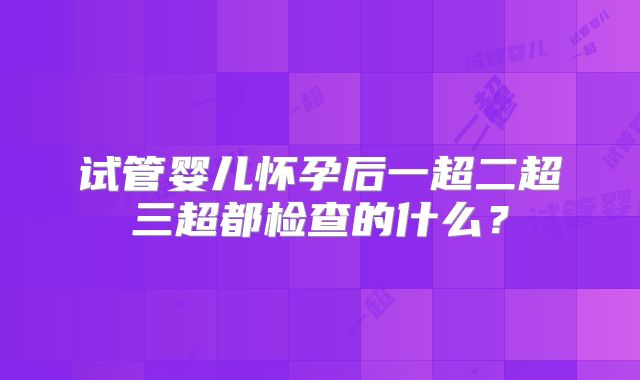 试管婴儿怀孕后一超二超三超都检查的什么?