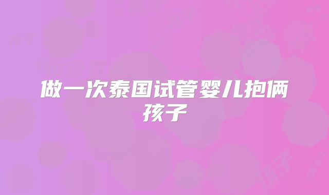 做一次泰国试管婴儿抱俩孩子