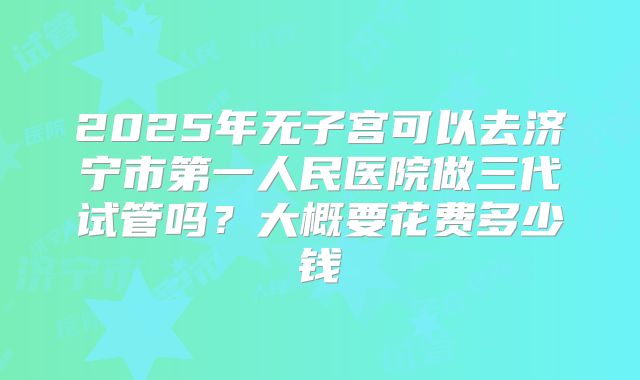 2025年无子宫可以去济宁市第一人民医院做三代试管吗？大概要花费多少钱