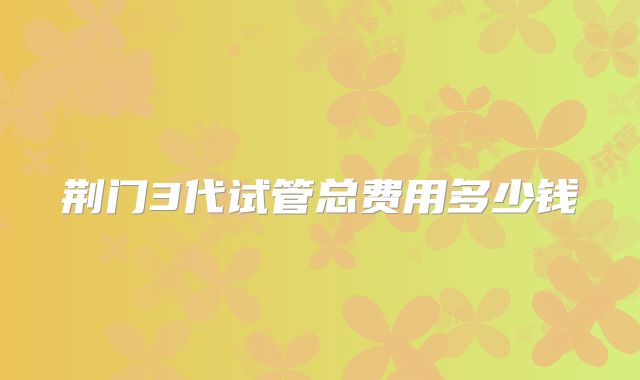 荆门3代试管总费用多少钱