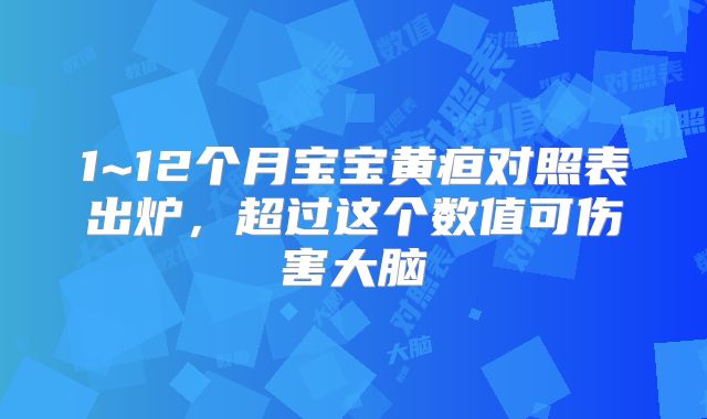 1~12个月宝宝黄疸对照表出炉,超过这个数值可伤害大脑