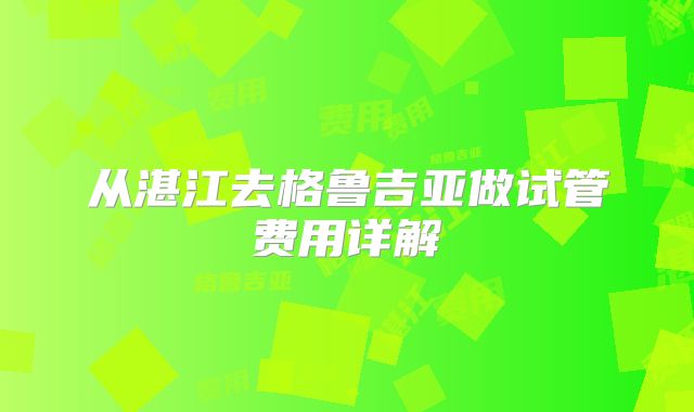 从湛江去格鲁吉亚做试管费用详解